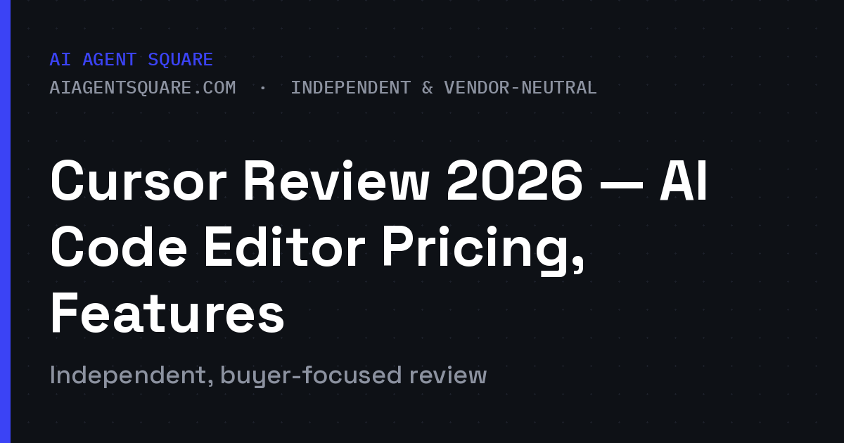 Cursor Review 2026 — AI Code Editor Pricing, Features